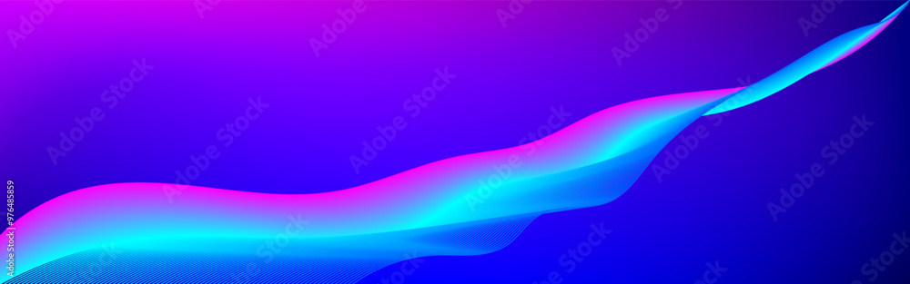 Flowing Abstract Background with Waves and Light in Blue and Purple Tones