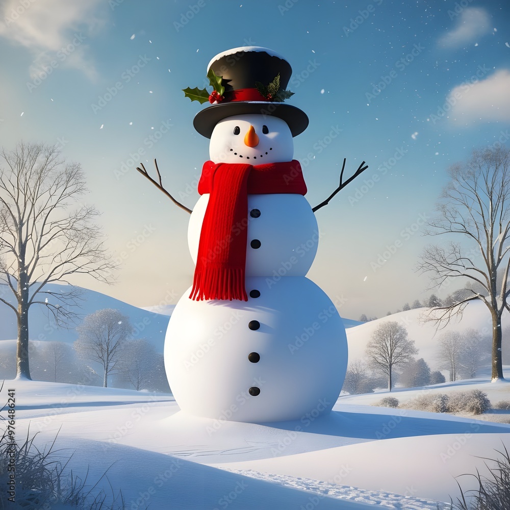Obraz premium snowman in the winter