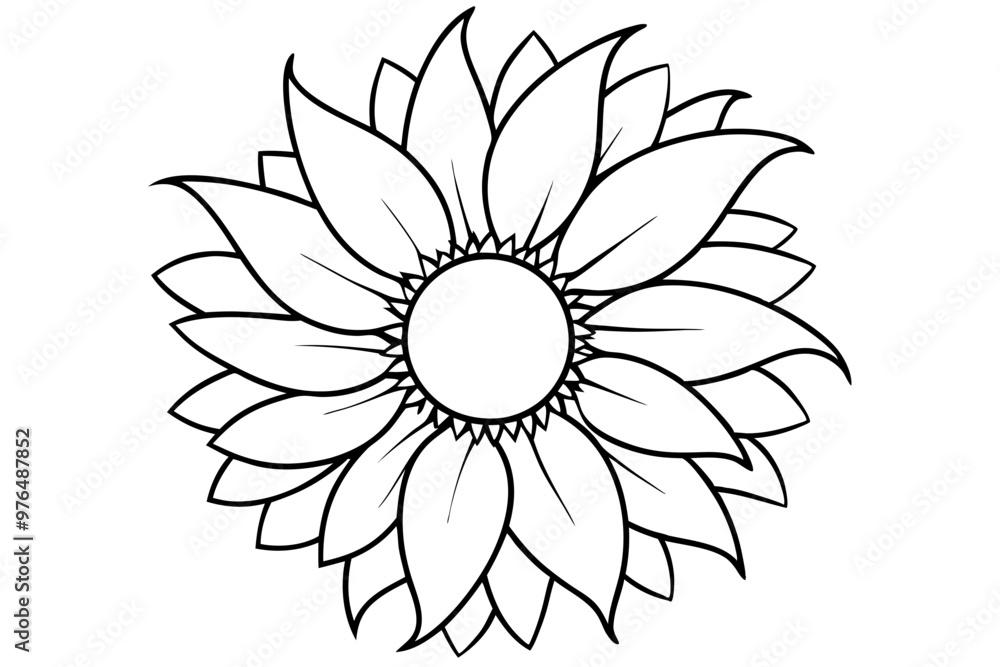 Sunflower, Sunflower outline. Vector illustration. Sunflower, Sunflower outline. Vector illustration.