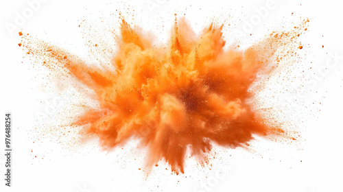 Vibrant orange explosion cloud, showcasing dynamic color and powerful energy. Perfect for action and impact themes in design.