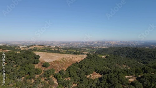 Aerial View of Paso Robles, California Mountains  photo