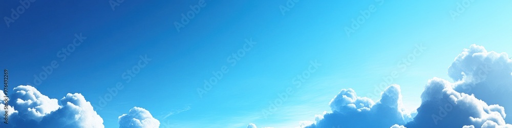 A detailed background banner with a high-resolution image of a clear blue sky with a few fluffy white clouds A detailed background banner with a high-resolution image of a clear blue sky with a few fluffy white clouds