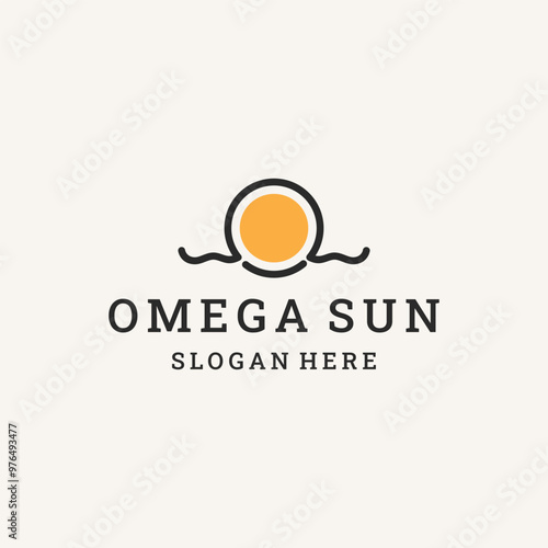 omega sun logo template vector illustration design