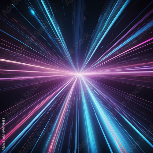 abstract background Neon lines glowing in 3D dynamic speed glowing on dark canvas Wallpaper