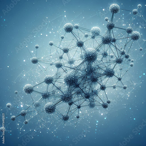 3d rendered illustration of dna futuristic technology network background Blue with modern blue abstract background