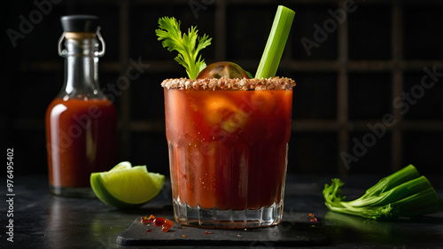 Wallpaper Mural Freshly made Bloody Mary cocktail , garnished with celery Torontodigital.ca