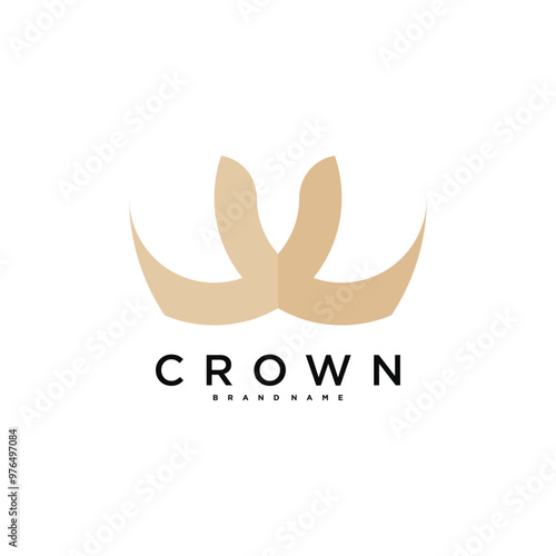 Creative abstrack crown logo design. Premium Vector