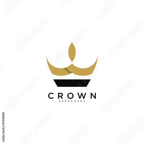 Creative abstrack crown logo design. Premium Vector