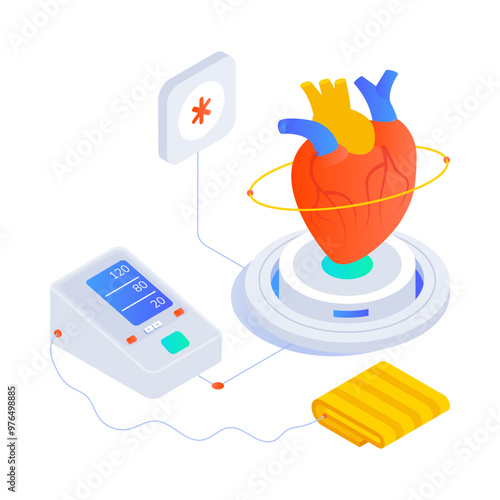 An isometric style icon of hypertension 

