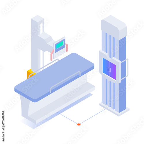 An isometric icon of xray machine 

