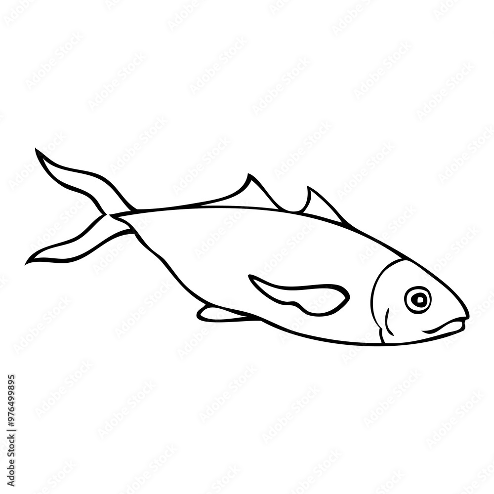 Obraz premium fish line vector illustration
