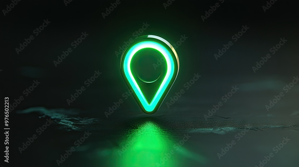 Vibrant green neon light map pin icon on a sleek black background, symbolizing futuristic location technology and digital navigation. Vibrant green neon light map pin icon on a sleek black background, symbolizing futuristic location technology and digital navigation.