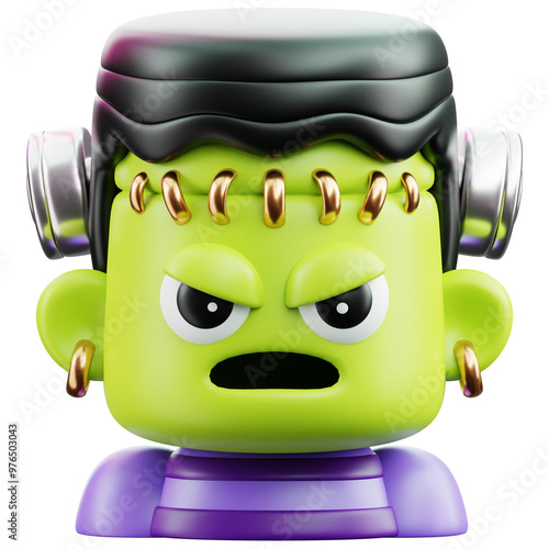 Frankenstein 3D Halloween Icon for uiux, web, app, infographic, etc