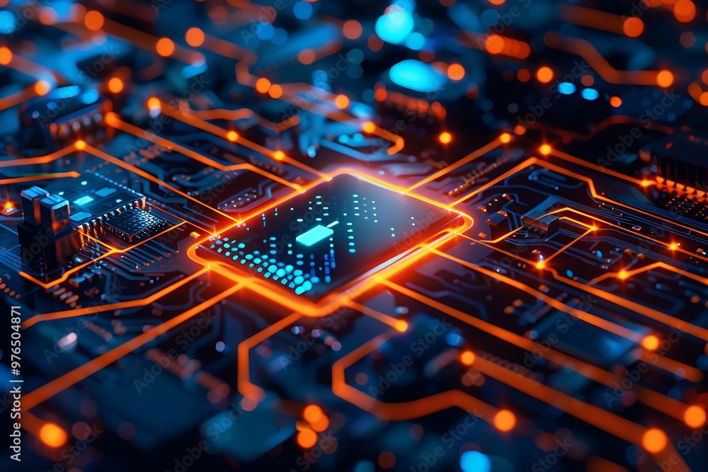 Modern cyber security room with computers, monitors and screens.