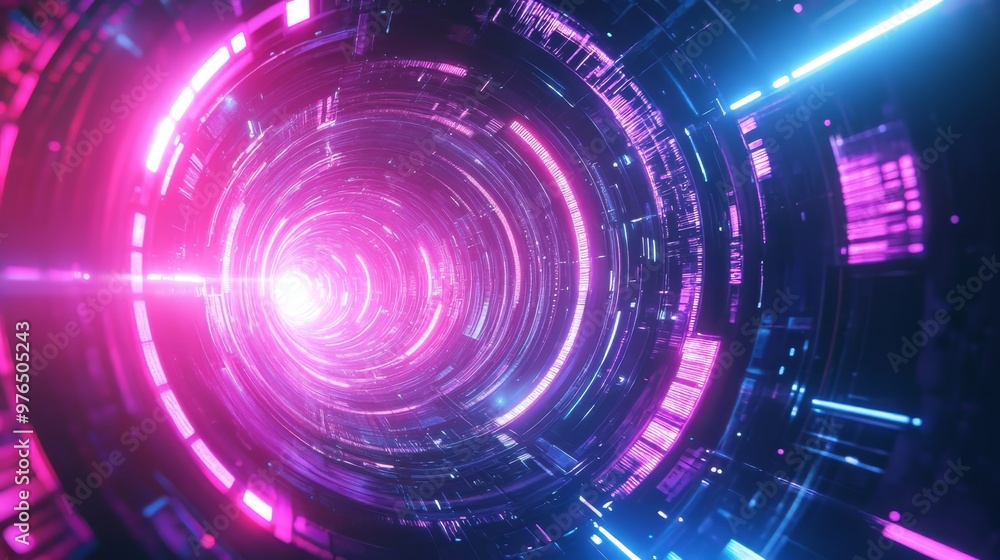 Abstract Neon Tunnel Cyberpunk Abstract Neon Tunnel Cyberpunk