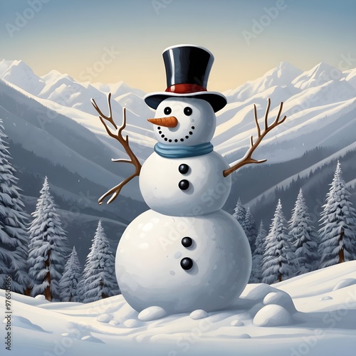 snowman in the snow