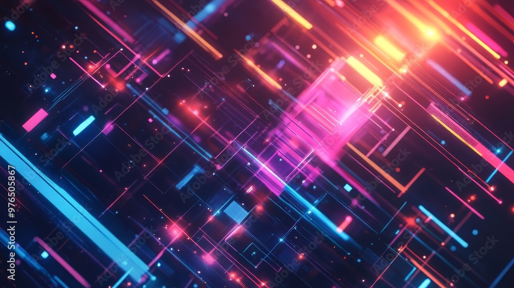 Abstract Neon Lights Background Cyberpunk Abstract Neon Lights Background Cyberpunk
