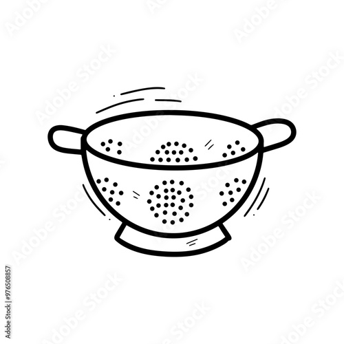 Hand Drawn Colander Illustration. Doodle Vector. Isolated on White Background - EPS 10 Vector