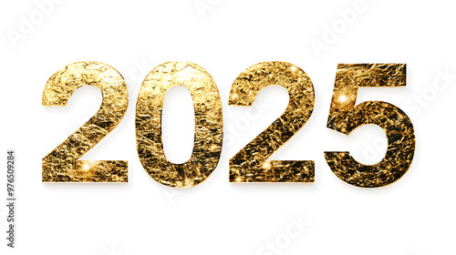 Elegant gold foil 2025 text, shimmering against