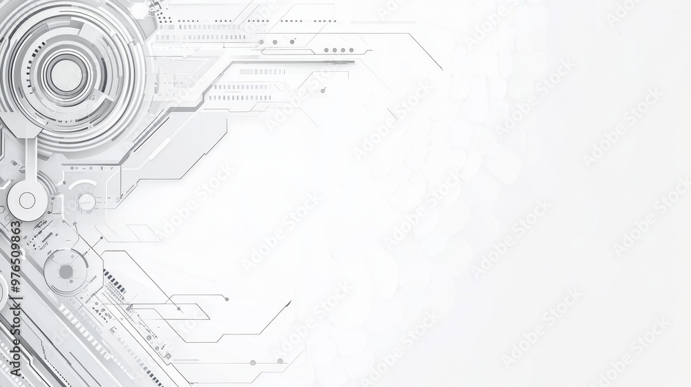 Abstract Technology Background with White Circuit Board Design Abstract Technology Background with White Circuit Board Design
