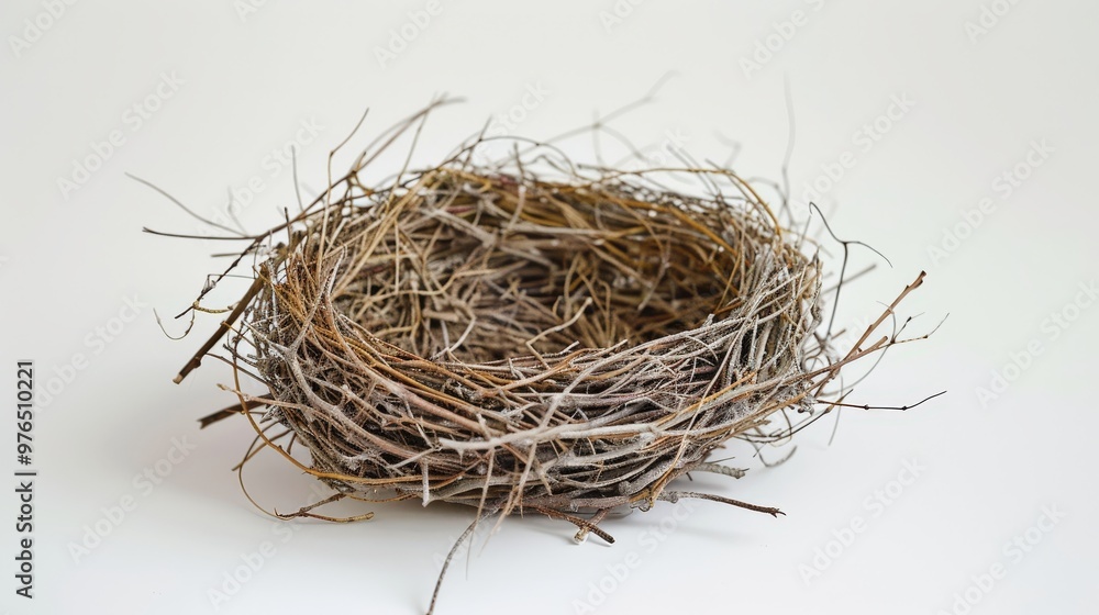 Empty Bird's Nest on White Background Empty Bird's Nest on White Background