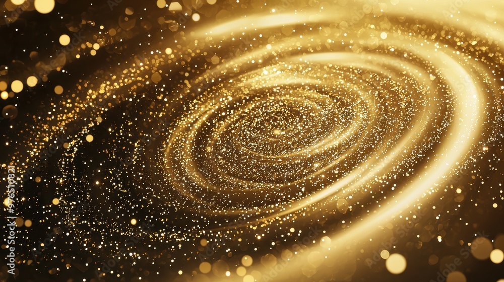 Golden Glitter Swirl Abstract Background Golden Glitter Swirl Abstract Background
