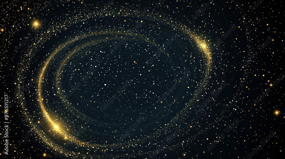 Abstract Black Background with Golden Sparkles and Swirls Abstract Black Background with Golden Sparkles and Swirls