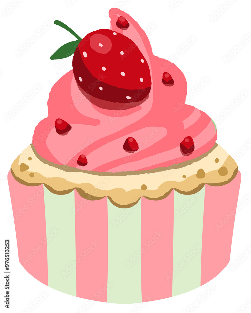 illustration of cupcake with whipped cream on top in different taste and color. Strawberry, blueberry, berry, lemon, cherry, green tea matcha, chocolate, mint chocolate isolated transparent background illustration of cupcake with whipped cream on top in different taste and color. Strawberry, blueberry, berry, lemon, cherry, green tea matcha, chocolate, mint chocolate isolated transparent background