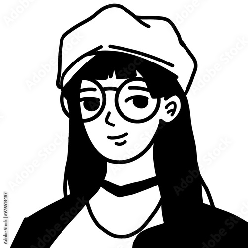 an avatar illustration of a woman with hat