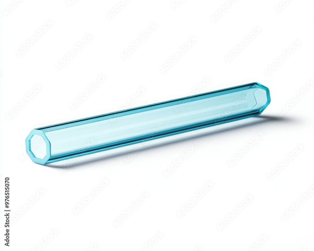A sleek, blue crystal rod reflecting light, ideal for decorative or artistic uses, showcasing modern design and elegance. A sleek, blue crystal rod reflecting light, ideal for decorative or artistic uses, showcasing modern design and elegance.