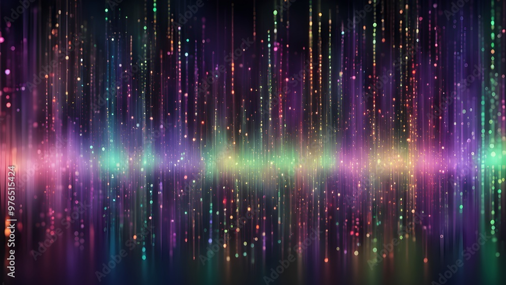 Abstract colorful glowing lines and dots on dark background. Abstract colorful glowing lines and dots on dark background.