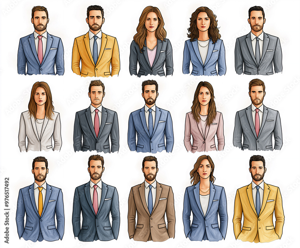 Diverse group of business professionals in suits Diverse group of business professionals in suits