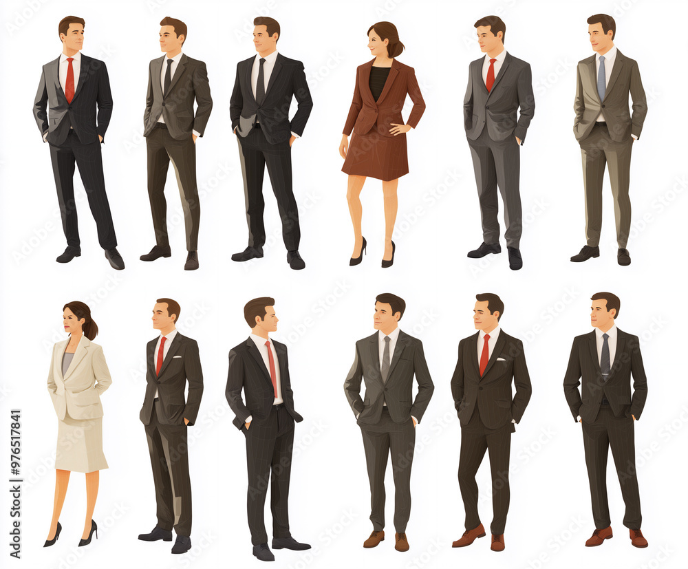 Diverse business team in formal wear Diverse business team in formal wear