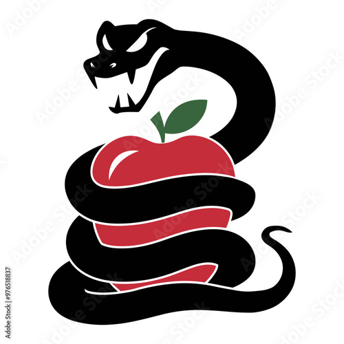 Snake Wrapped Around Apple