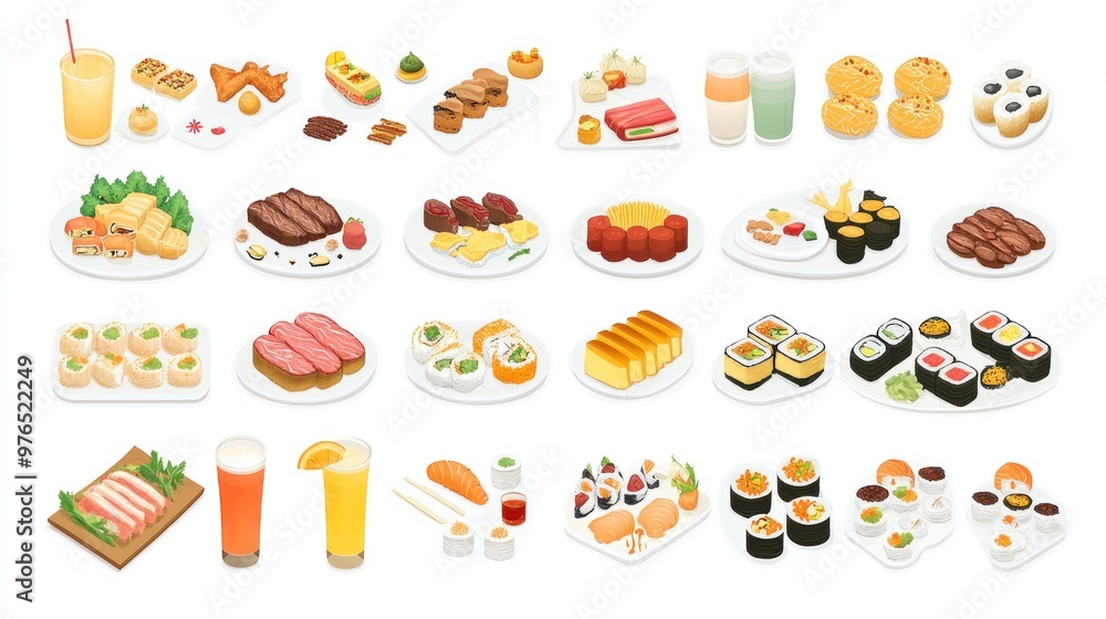 Japanese Food Platter: A Visual Feast of Sushi, Sashimi, and More Japanese Food Platter: A Visual Feast of Sushi, Sashimi, and More
