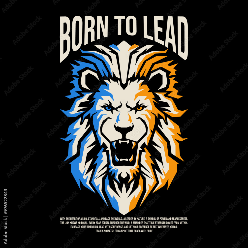 ILLUSTRATION 14 CREATIVE ART FOR T-SHIRT OR APPAREL DESIGN WITH ABSTRACT AND COLORFUL LION HEAD ROARING ON BLACK BACKGROUND ILLUSTRATION 14 CREATIVE ART FOR T-SHIRT OR APPAREL DESIGN WITH ABSTRACT AND COLORFUL LION HEAD ROARING ON BLACK BACKGROUND