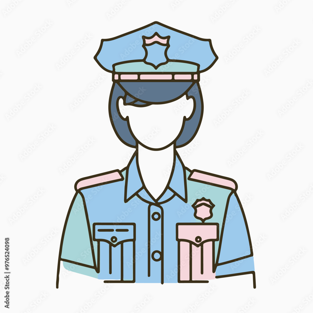 Illustration of a policewoman Illustration of a policewoman