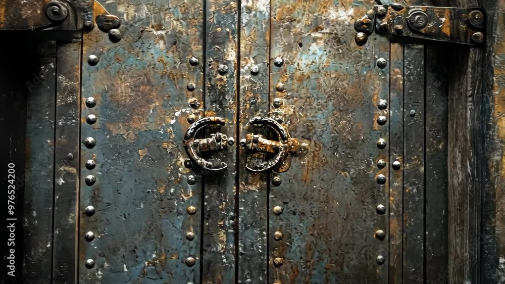 Ancient rusted doors at a historic castle revealing centuries of history and mystery in a medieval setting Ancient rusted doors at a historic castle revealing centuries of history and mystery in a medieval setting