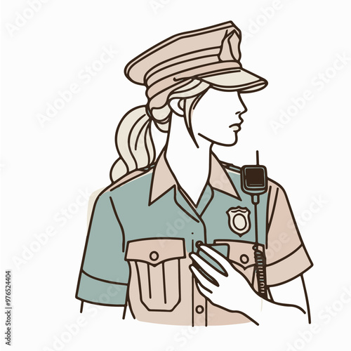 Illustration of a policewoman