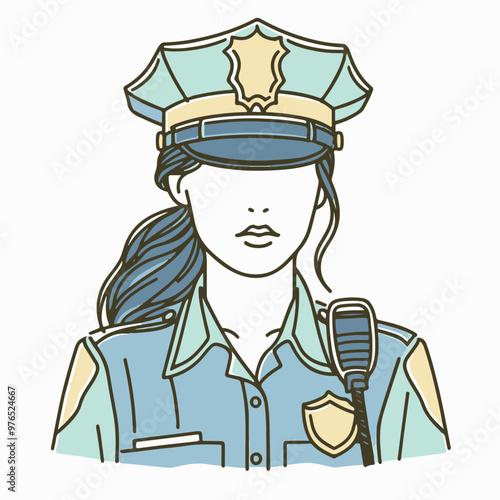 Illustration of a policewoman