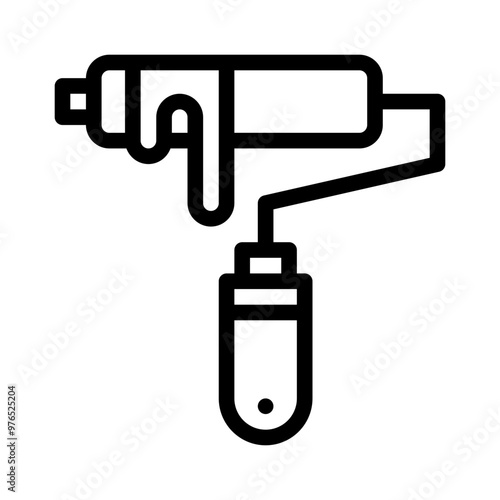paint roller line icon