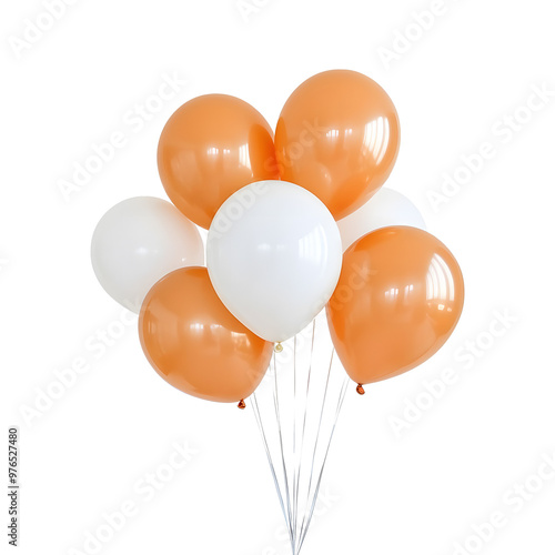 Wallpaper Mural White  orange balloons isolated on transparent background Torontodigital.ca