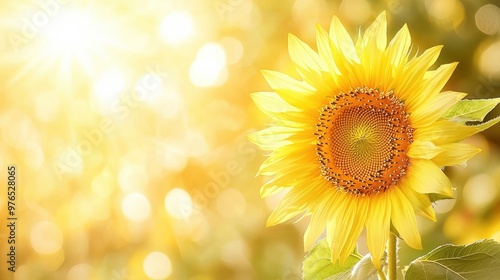 Sunny Sunflower Field with Bokeh Background