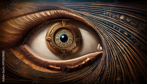 eye of the person Eye Looking Through the Timeline to the Present, 