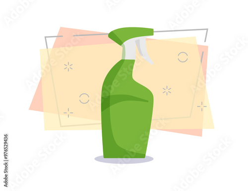 Glass cleaner spray illustration. Cleaning, house, daily routine. Household concept. Vector illustration can be used for topics like cleaning house, tidiness