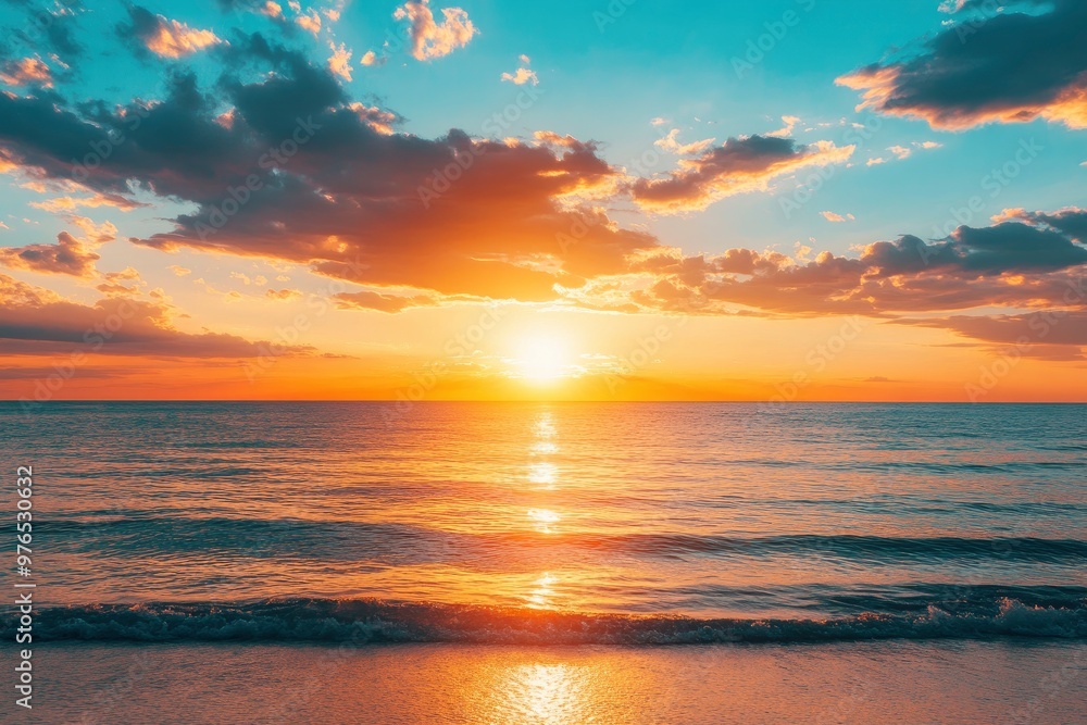 Horizon Sea Sky Background, Sunset sky clouds over sea in the evening with Orange, Yellow sunlight Golden hour in Summer landscape, Dusk sky seascape backgrounds , ai Horizon Sea Sky Background, Sunset sky clouds over sea in the evening with Orange, Yellow sunlight Golden hour in Summer landscape, Dusk sky seascape backgrounds , ai