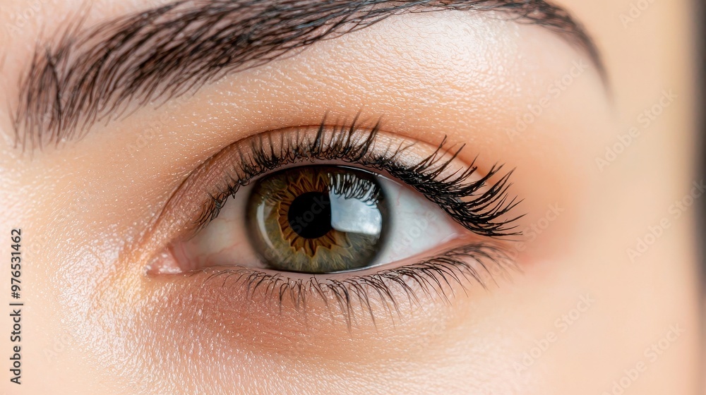 Closeup of Beautiful Hazel Eye with Long Eyelashes Closeup of Beautiful Hazel Eye with Long Eyelashes