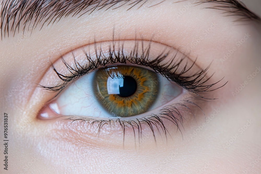 Macro Studio Expression Shot Of Woman's Eye With Close Up On Eyelashes And Pupil , ai Macro Studio Expression Shot Of Woman's Eye With Close Up On Eyelashes And Pupil , ai