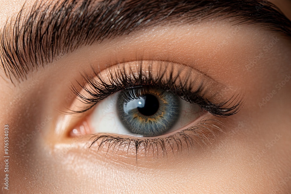 Macro Studio Expression Shot Of Woman's Eye With Close Up On Eyelashes And Pupil , ai Macro Studio Expression Shot Of Woman's Eye With Close Up On Eyelashes And Pupil , ai