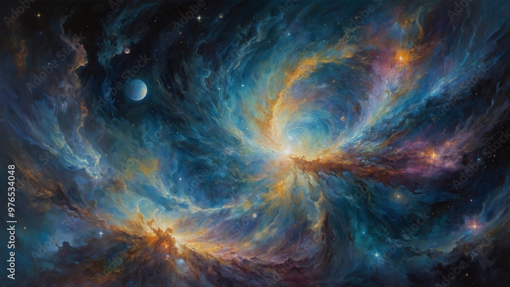 abstract background with colorful stars and space abstract background with colorful stars and space